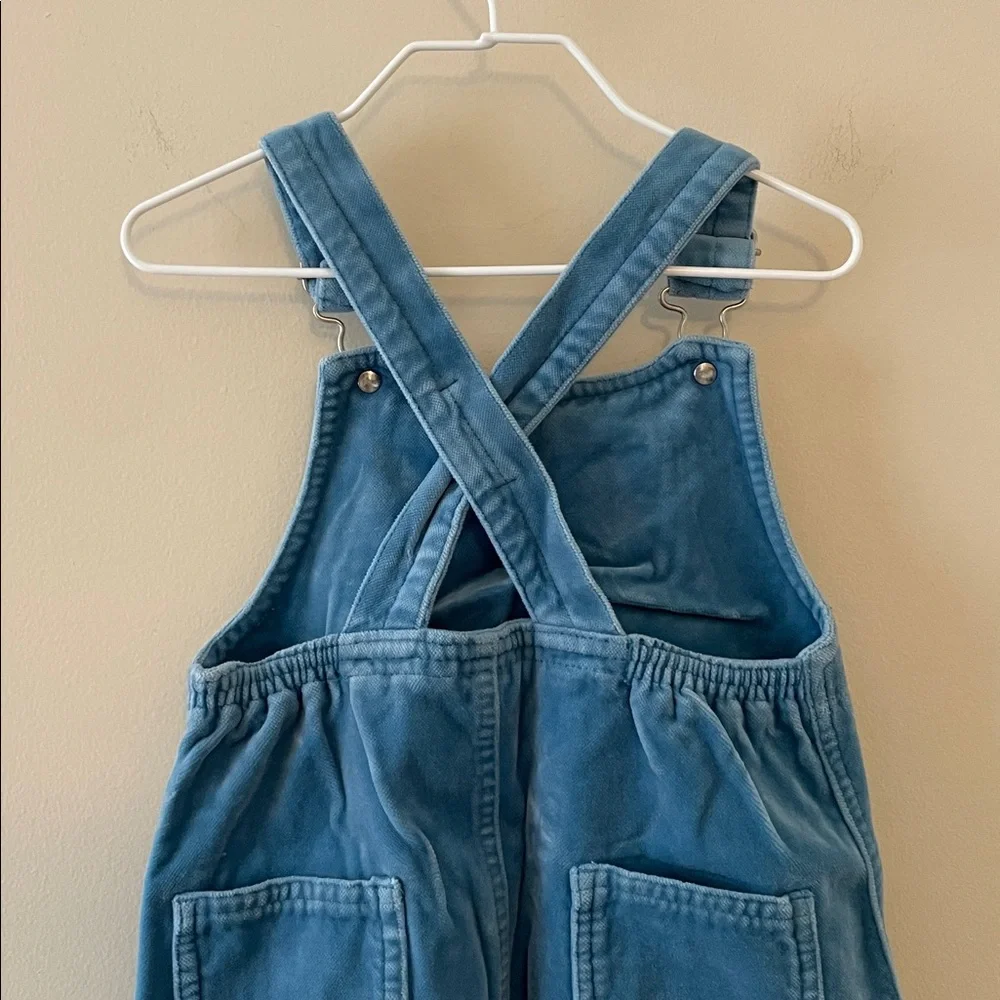 BABY GAP Kids Vintage 2002 Y2K Velvet Jumper Overall Dress in Blue Size 3T